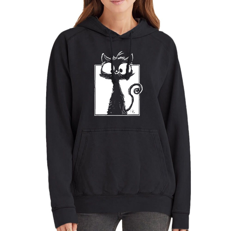 Cute Black Cat Vintage Hoodie | Artistshot