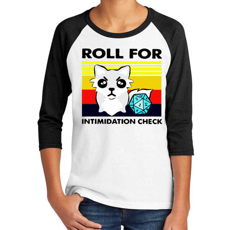 Roll For Intimidation Check Youth 3/4 Sleeve by cm-arts | Artistshot