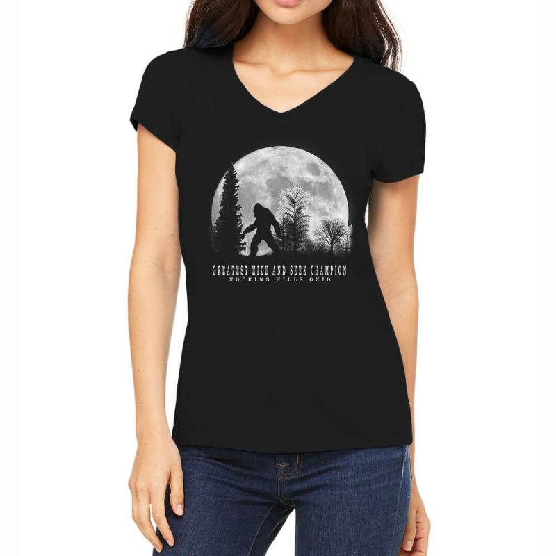 Hocking Hills Ohio Greatest Hide And Seek Champion Women's V-Neck T-Shirt by IsebellaHord | Artistshot