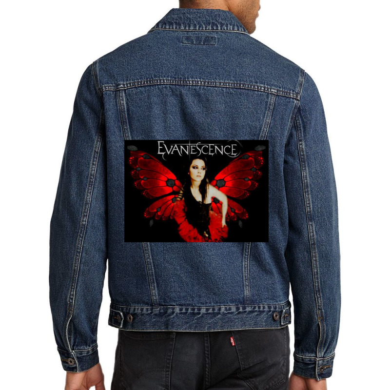 Red Rose Butterfly Men Denim Jacket | Artistshot