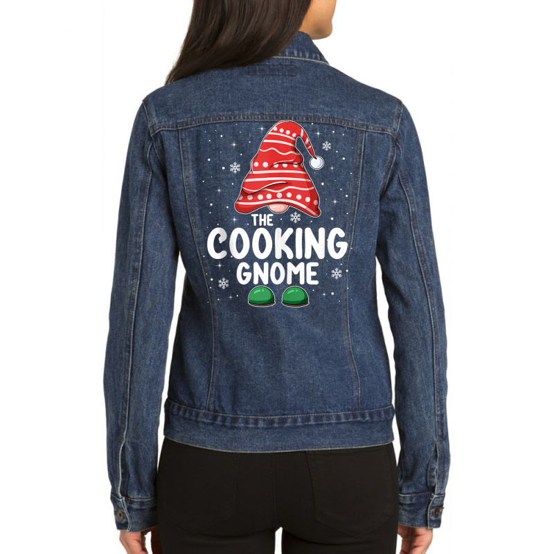 Cooking Gnome Squad Funny Matching Family Group Christmas Tank Top Ladies Denim Jacket by cm-arts | Artistshot