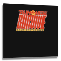 Camp Cretaceous Run Hide Survive Metal Print Square | Artistshot