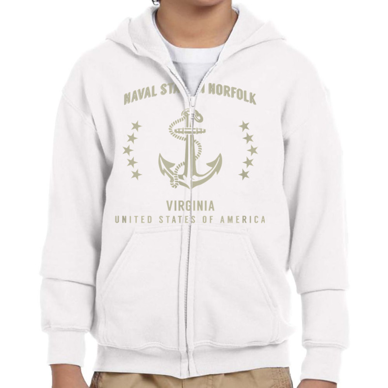 Naval Station Norfolk T Shirt Youth Zipper Hoodie by cm-arts | Artistshot