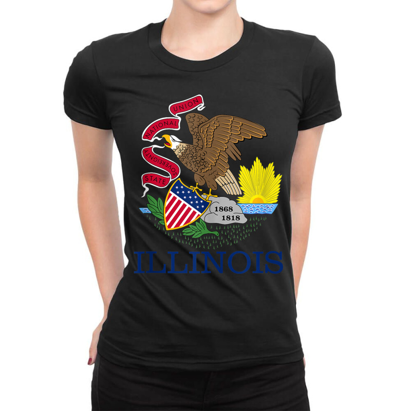 State Flag Of Illinois The Prairie State Tank Top Ladies Fitted T-Shirt by cm-arts | Artistshot