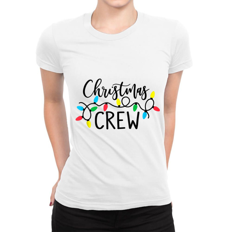 Cute Family Christmas Crew Matching Pajama Gift Lights Tank Top Ladies Fitted T-Shirt by cm-arts | Artistshot