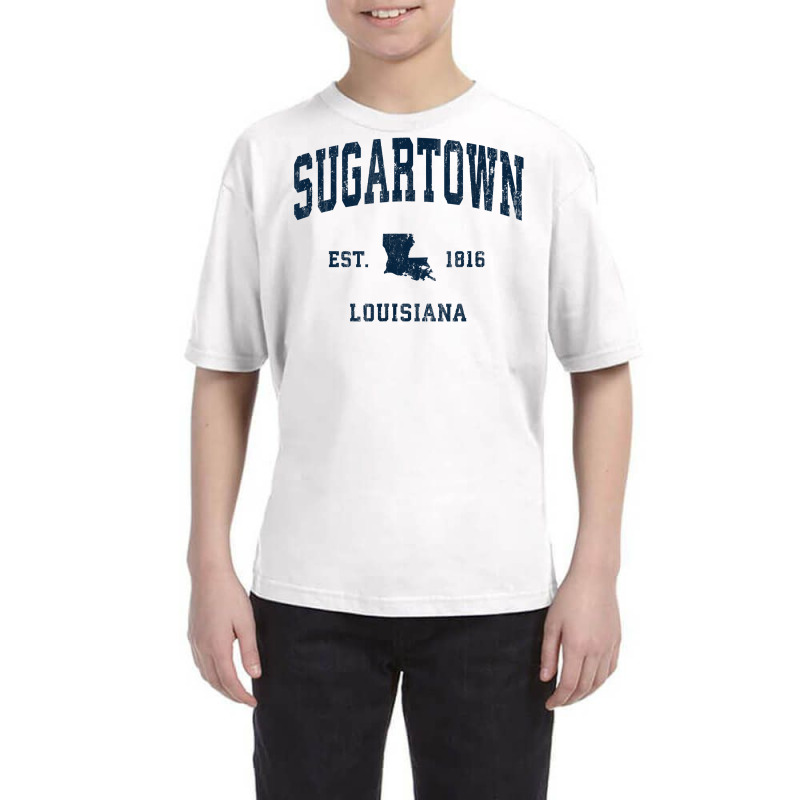 Sugartown Louisiana La Vintage Athletic Navy Sports Design T Shirt Youth Tee by cm-arts | Artistshot