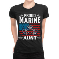 Marine Aunt Proud Marine Aunt United States Of America Military Ladies Fitted T-shirt | Artistshot