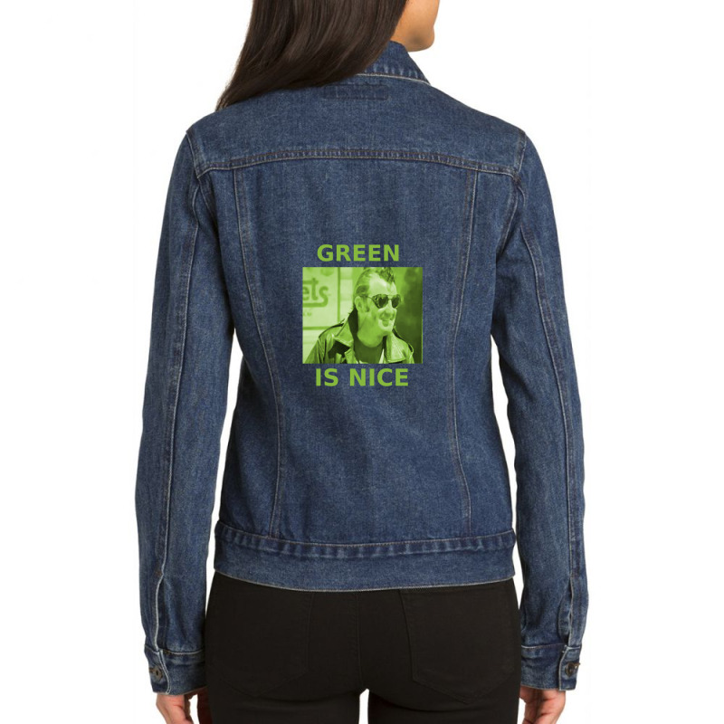 Running On Empty &amp;quot;green Is Nice&amp;quot; Ladies Denim Jacket by ThomasAndruska | Artistshot