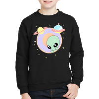 Chibi Alien Kawaii Pastel Cute Green Man Space Ufo Youth Sweatshirt | Artistshot