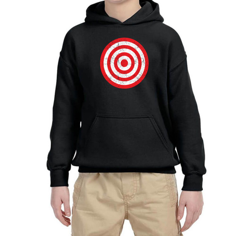 (print On Back) Vintage Bullseye Target Bulls Eye Prank Joke Youth Hoodie | Artistshot