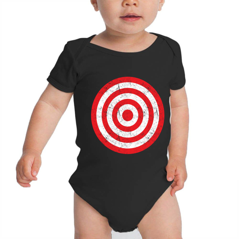 (print On Back) Vintage Bullseye Target Bulls Eye Prank Joke Baby Bodysuit | Artistshot