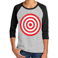 (print On Back) Vintage Bullseye Target Bulls Eye Prank Joke Youth 3/4 Sleeve | Artistshot