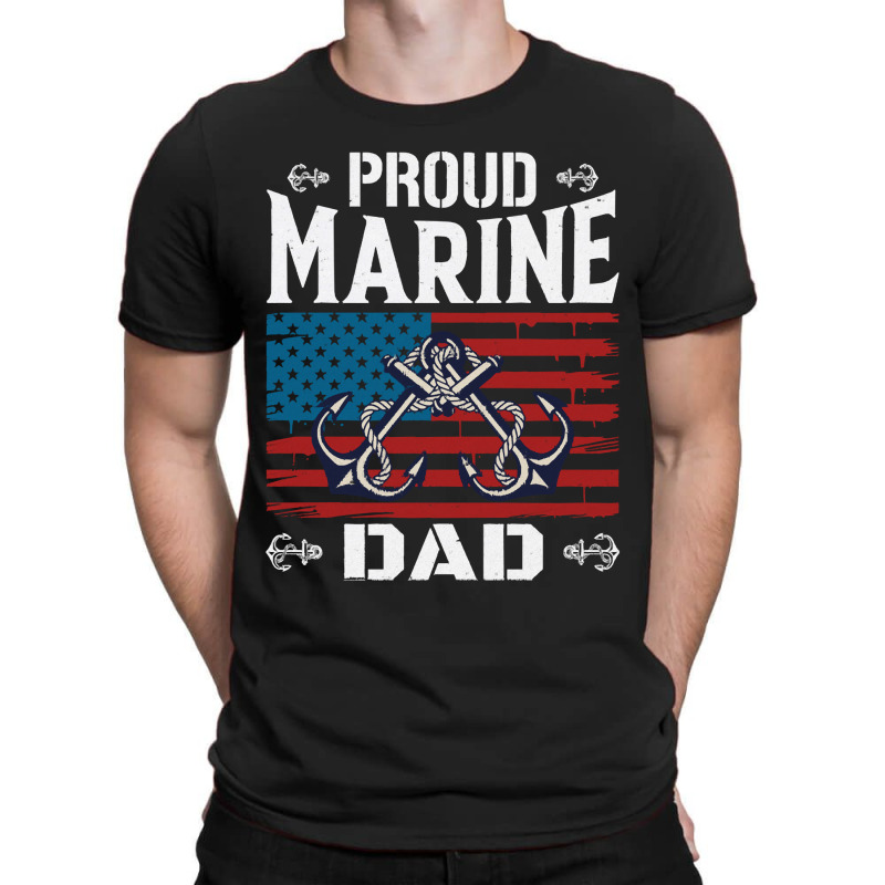 Marine Dad Proud Marine Dad United States Of America Military T-Shirt by huggingbrilliant | Artistshot