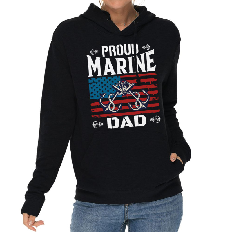 Marine Dad Proud Marine Dad United States Of America Military Lightweight Hoodie by huggingbrilliant | Artistshot