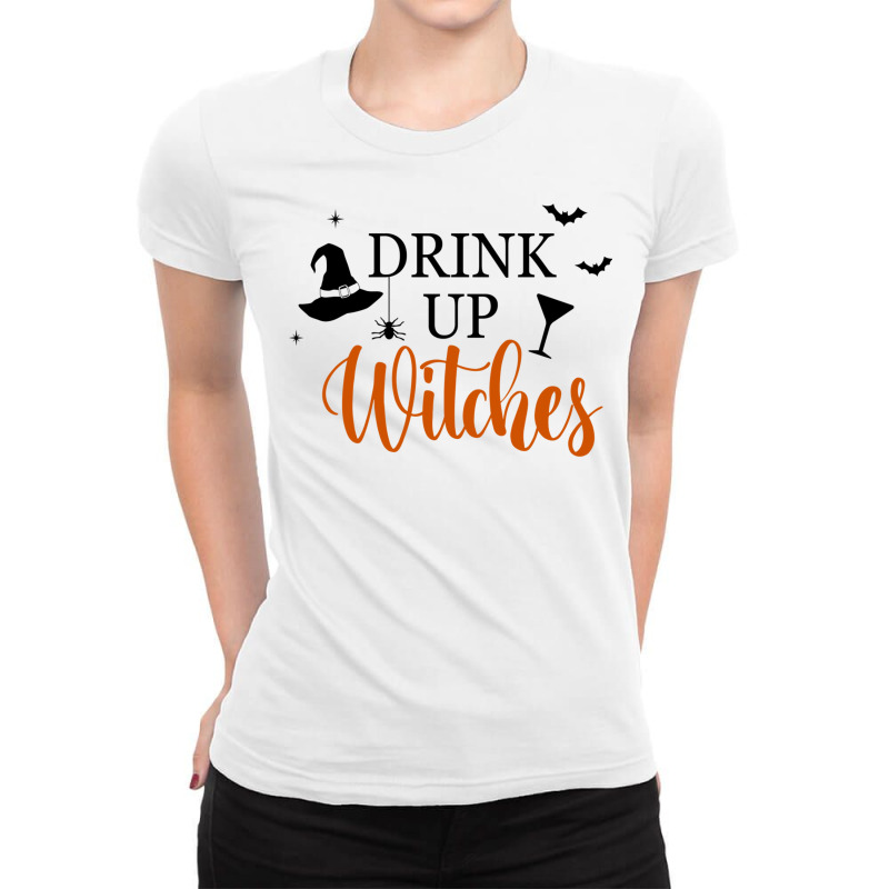 Drink Up Witches Funny Halloween Novelty Fall Holiday Item Long Sleeve Ladies Fitted T-Shirt by cm-arts | Artistshot