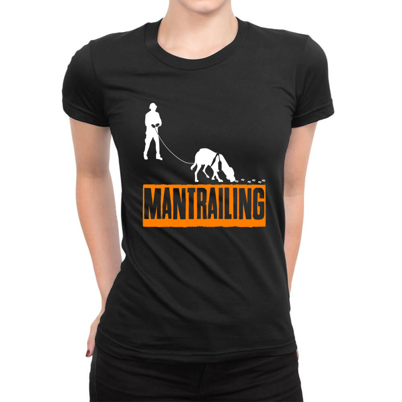 Mantrailing Rescue Dog Tracking Dog Ladies Fitted T-Shirt by cm-arts | Artistshot