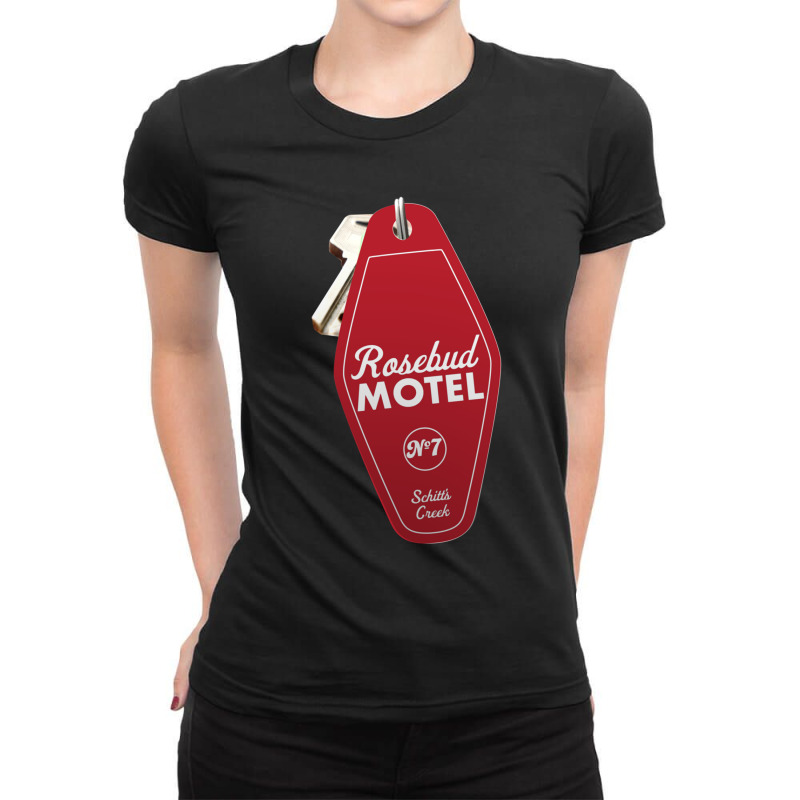 Schitt S Creek Rosebud Motel Key Tag For Room 7, Retro Design In Red Ladies Fitted T-Shirt by ESSAHAKIM | Artistshot