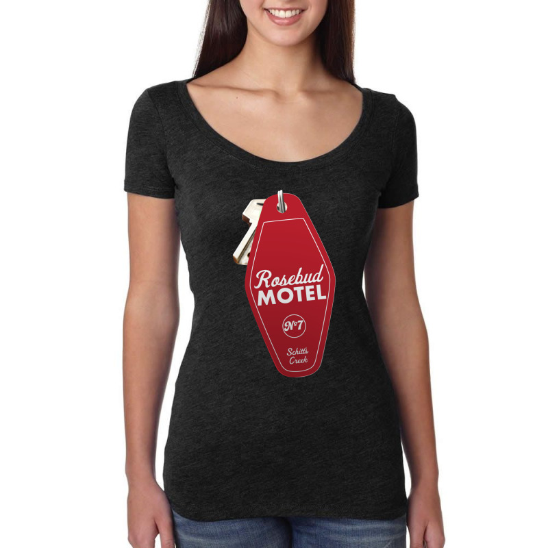 Schitt S Creek Rosebud Motel Key Tag For Room 7, Retro Design In Red Women's Triblend Scoop T-shirt by ESSAHAKIM | Artistshot