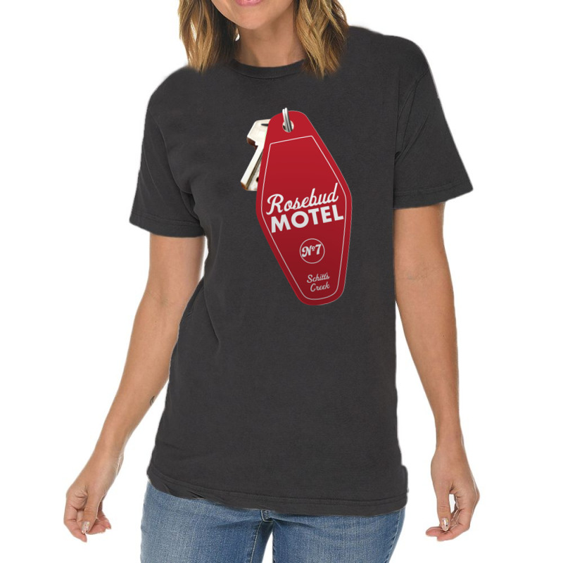 Schitt S Creek Rosebud Motel Key Tag For Room 7, Retro Design In Red Vintage T-Shirt by ESSAHAKIM | Artistshot