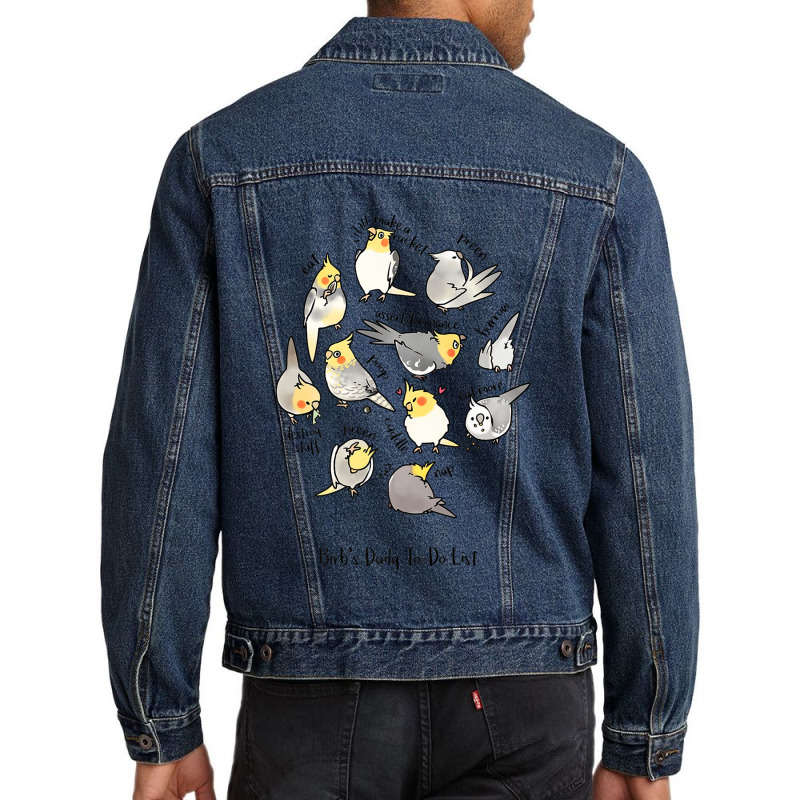 Cockatiels Daily To-do List Men Denim Jacket | Artistshot