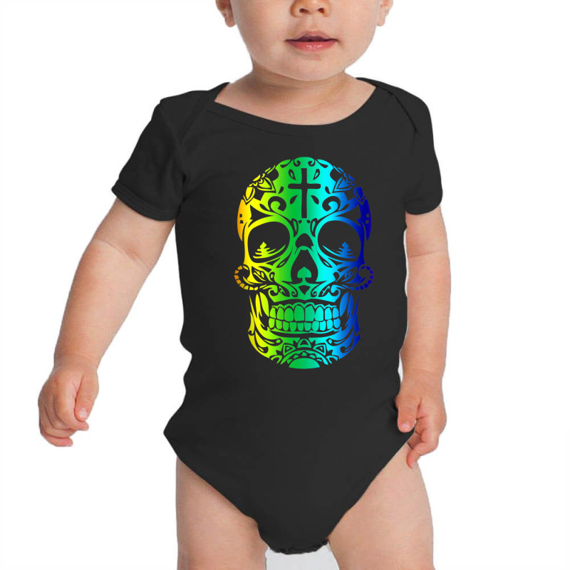 Mexican Sugar Skull Pride Calavera Day Dead Cinco De Mayo Tank Top Baby Bodysuit by cm-arts | Artistshot