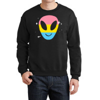 Pansexual Alien Lgbtq Pan Pride Flag Vaporwave Space Crewneck Sweatshirt | Artistshot