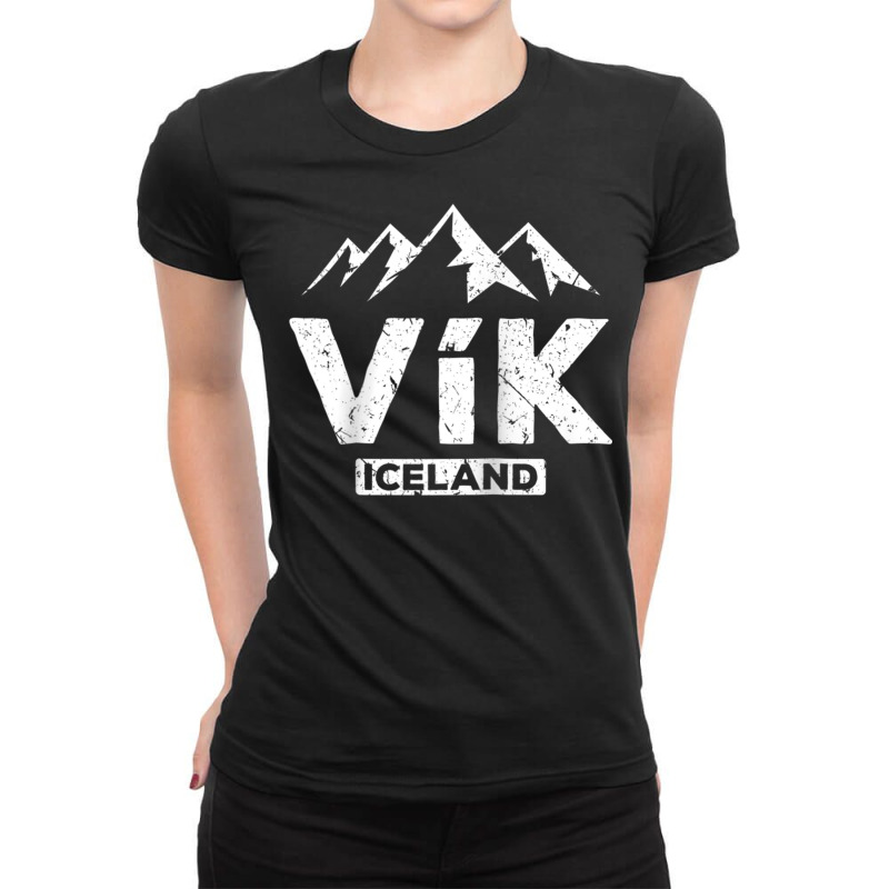 Vik Iceland Icelandic Pride Black Sand Beaches Glacier Raglan Baseball Ladies Fitted T-Shirt by cm-arts | Artistshot