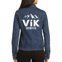 Vik Iceland Icelandic Pride Black Sand Beaches Glacier Raglan Baseball Ladies Denim Jacket | Artistshot