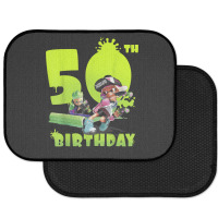 Splatoon Inkling 50th Birthday Green Splatter Portrait Rear Car Mat | Artistshot