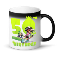 Splatoon Inkling 50th Birthday Green Splatter Portrait Magic Mug | Artistshot