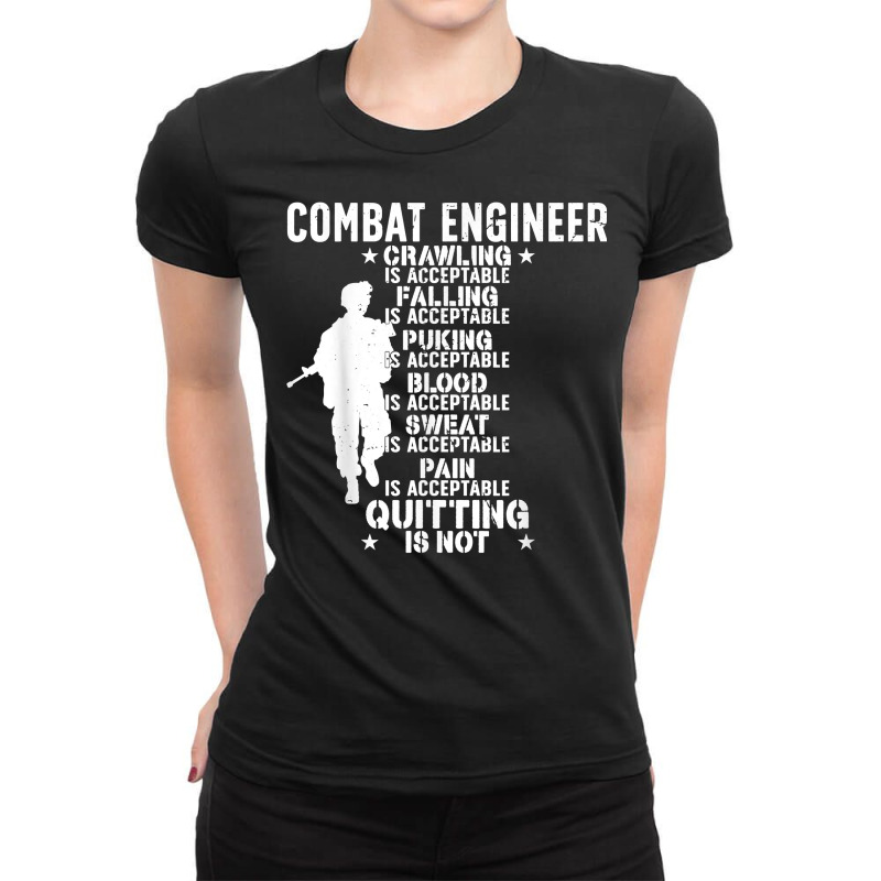 Combat Engineer Combat Engineering T Shirt Ladies Fitted T-Shirt by cm-arts | Artistshot