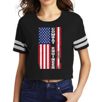 Combat Engineer Us Flag Combat Engineering T Shirt Scorecard Crop Tee | Artistshot