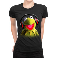 Muppet Babies Kermit Headphones Ladies Fitted T-shirt | Artistshot