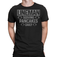 Mens Lineman Serving Pancakes Daily Funny Football Player T-shirt | Artistshot