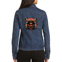 Angry Samurai Anime Ladies Denim Jacket | Artistshot