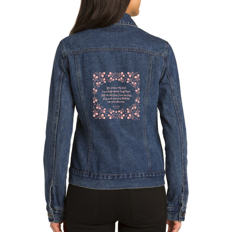 Jane Austen Persuasion Floral Love Letter Quote Ladies Denim Jacket by AlmaWilliams | Artistshot