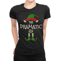 Dramatic Elf Funny Family Matching Group Christmas Pajama T Shirt Ladies Fitted T-shirt | Artistshot