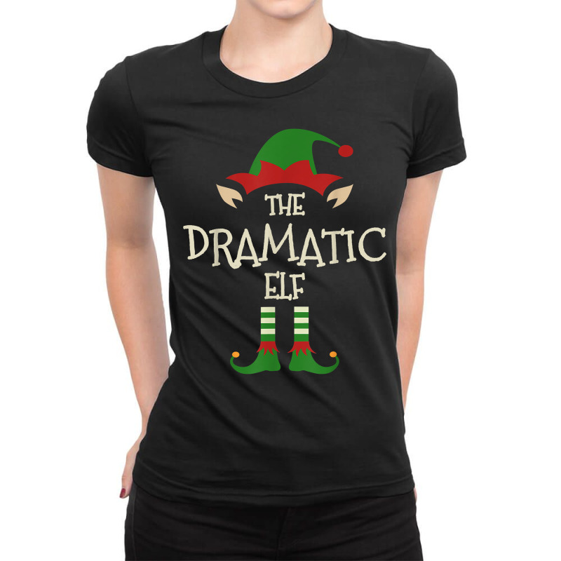 Dramatic Elf Funny Family Matching Group Christmas Pajama T Shirt Ladies Fitted T-Shirt by caneypga | Artistshot