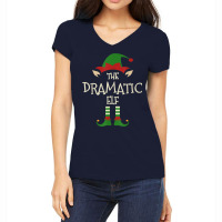 Dramatic Elf Funny Family Matching Group Christmas Pajama T Shirt Women's V-neck T-shirt | Artistshot