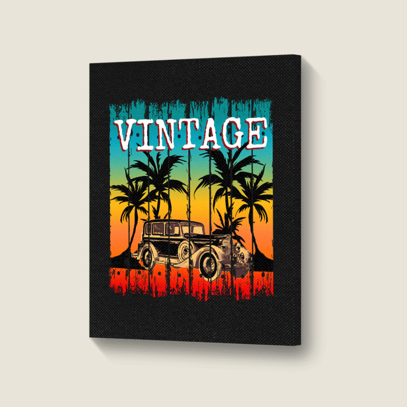 Vintage Car Retro Classic Gift Portrait Canvas Print | Artistshot