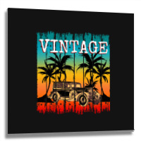 Vintage Car Retro Classic Gift Metal Print Square | Artistshot