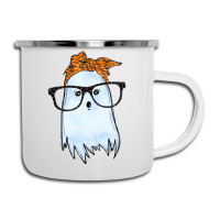 Cute Ghost With Glasses And Bats Bandana Halloween Costume Camper Cup | Artistshot