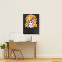 Cute Halloween Girls Witchy Unicorn Halloween Portrait Canvas Print | Artistshot