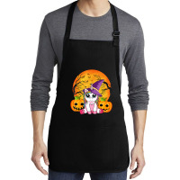 Cute Halloween Girls Witchy Unicorn Halloween Medium-length Apron | Artistshot