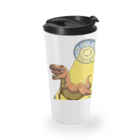 Alien Dinosaur Abduction Ufo T Rex Abducted By Ufo Spaceship Travel Mug | Artistshot