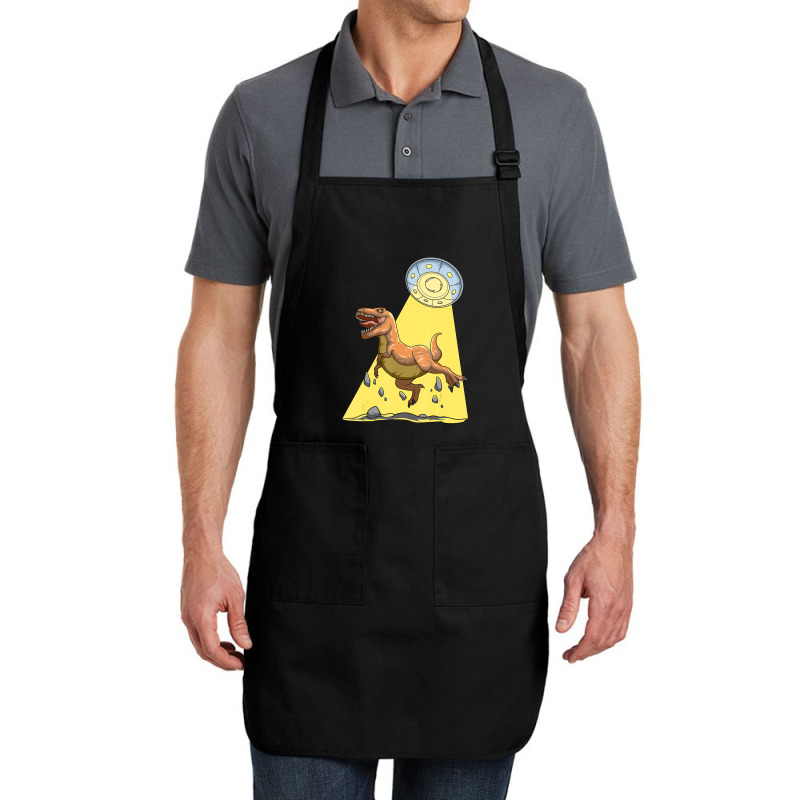 Alien Dinosaur Abduction Ufo T Rex Abducted By Ufo Spaceship Full-length Apron | Artistshot