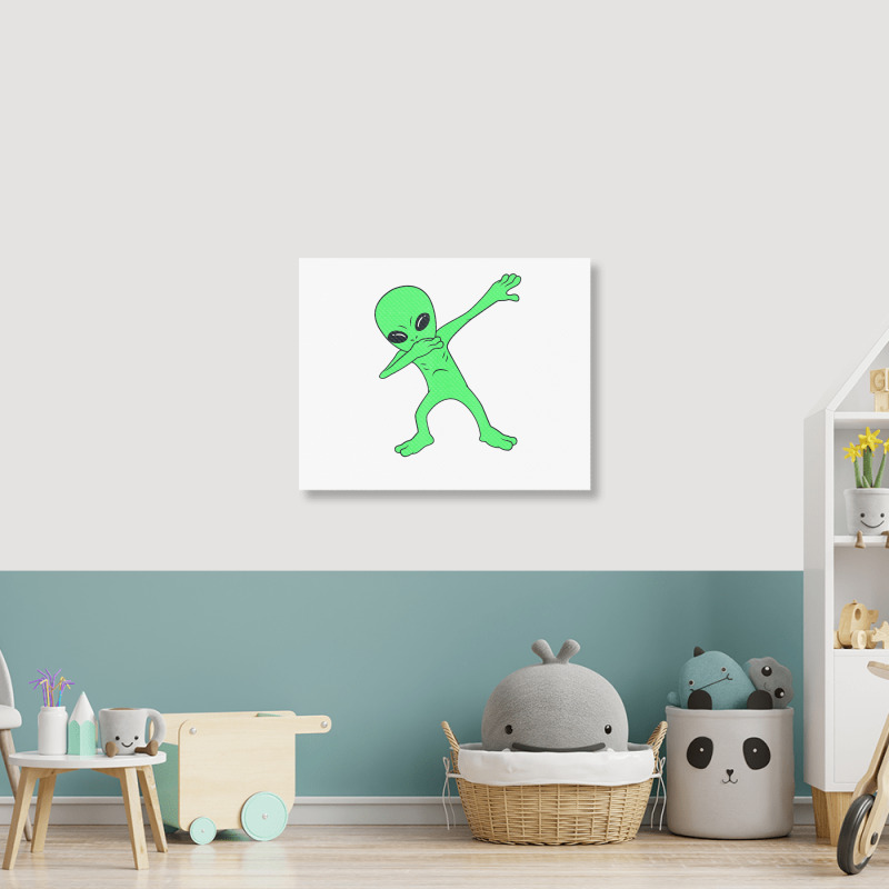 Dabbing Alien Halloween Dab Boys Kids Landscape Canvas Print | Artistshot