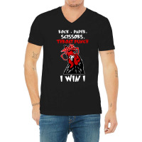 Chicken Cock Rock Paper Scissors Throat Punch I Win Chicken Funny 61 H V-neck Tee | Artistshot