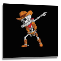 Dabbing Skeleton Cowboy Halloween Costume Kids Boys Men Dab Metal Print Square | Artistshot