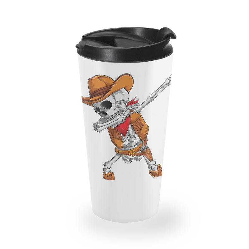 Dabbing Skeleton Cowboy Halloween Costume Kids Boys Men Dab Travel Mug | Artistshot